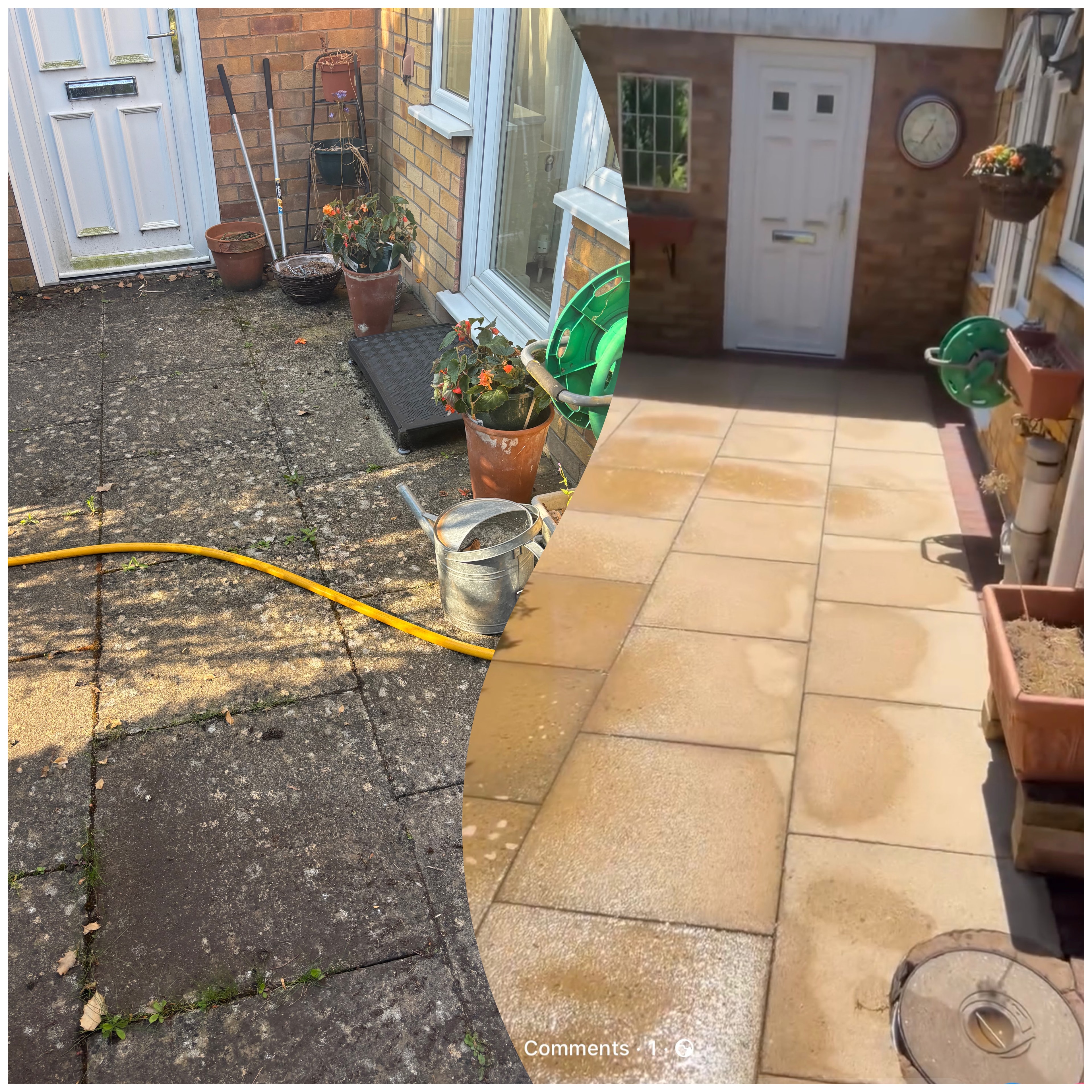 Path before and after pressure washing in Navenby — photo 2
