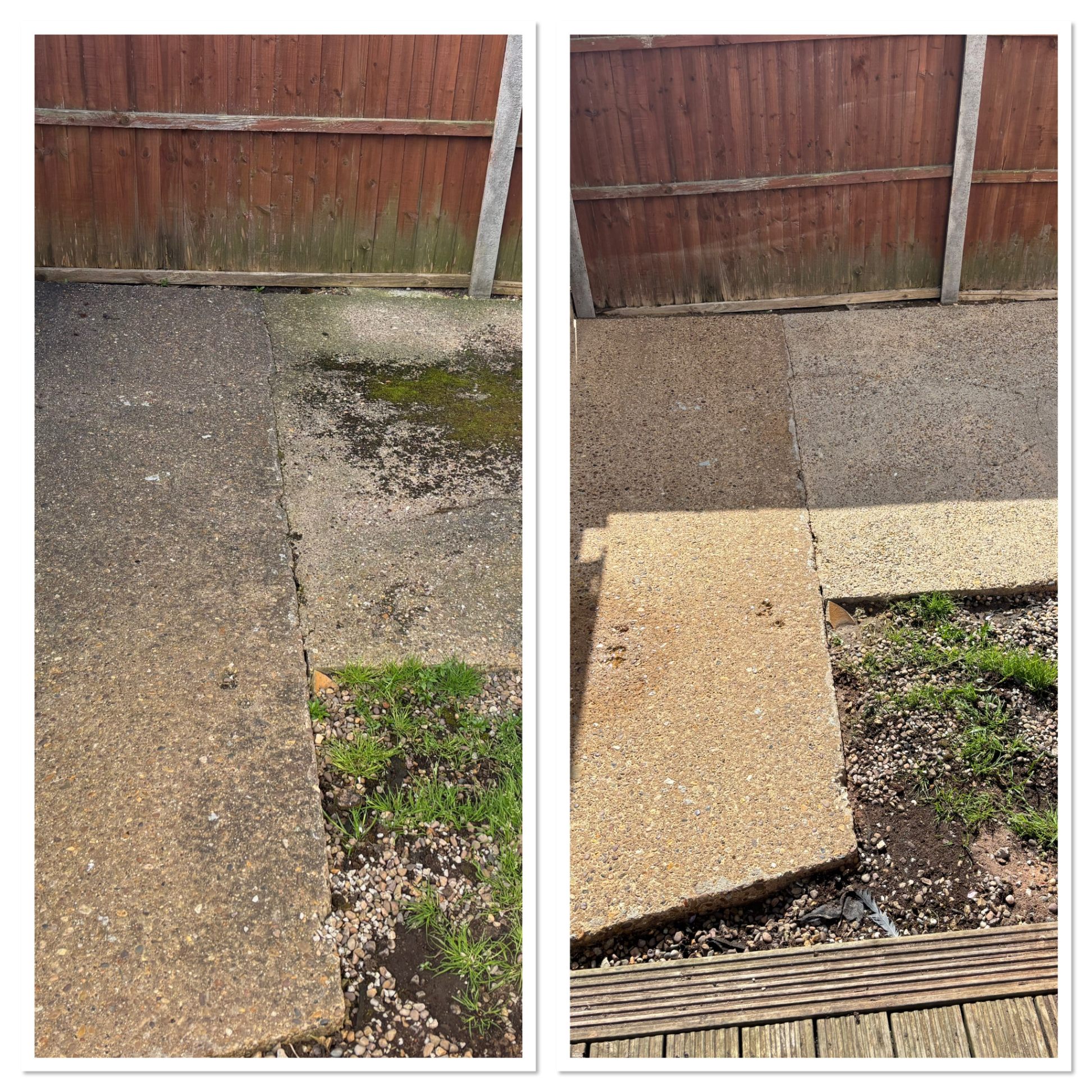 Before and after driveway pressure washing — Lincoln, photo 3