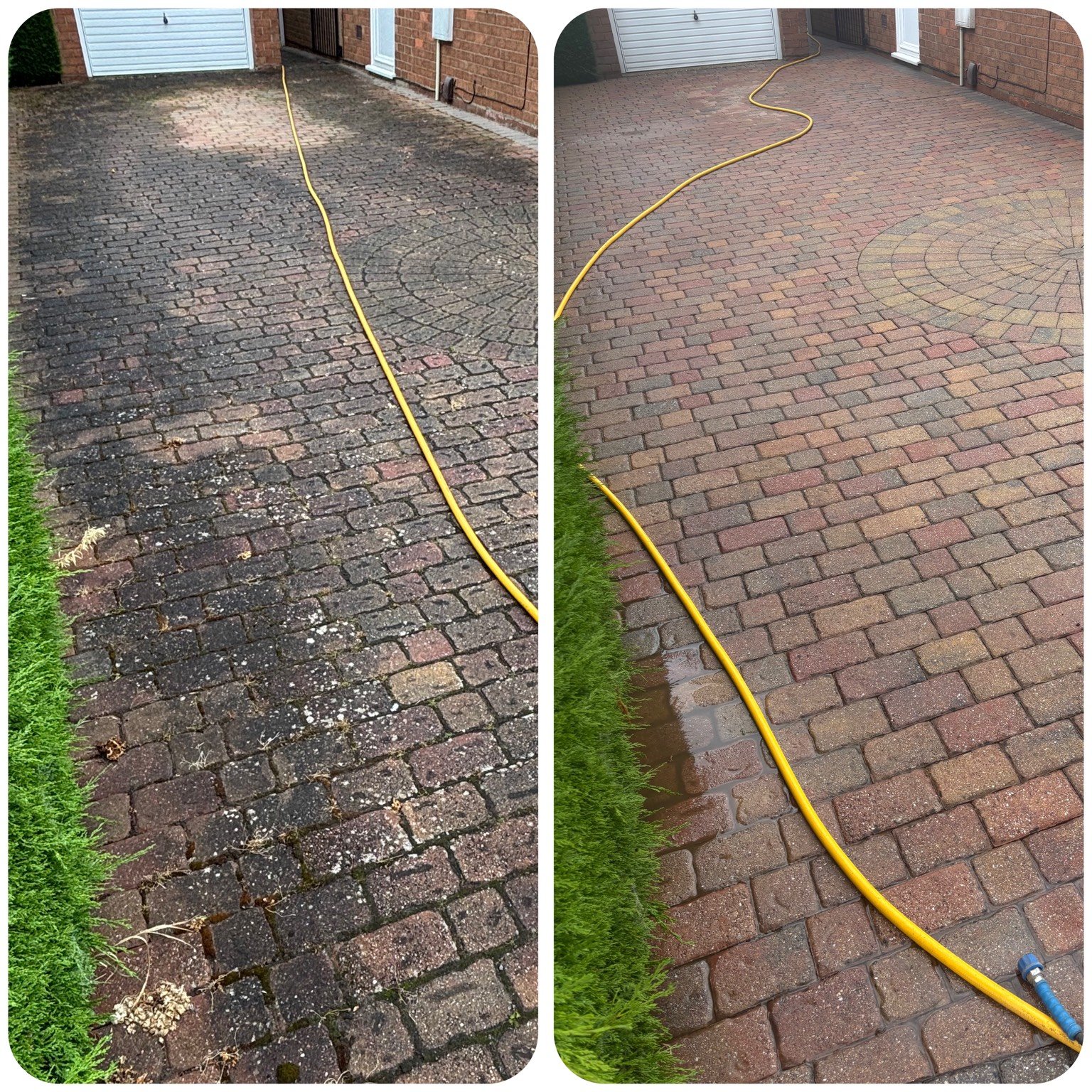 Block paved driveway in Skellingthorpe after pressure washing — clean and restored